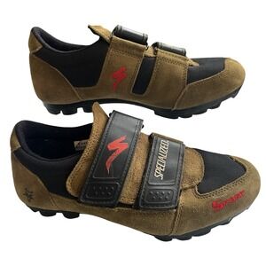 Specialized Sport MTB Cycling Shoes Mens 8.5 EU 41 Tan Suede Black Mountain